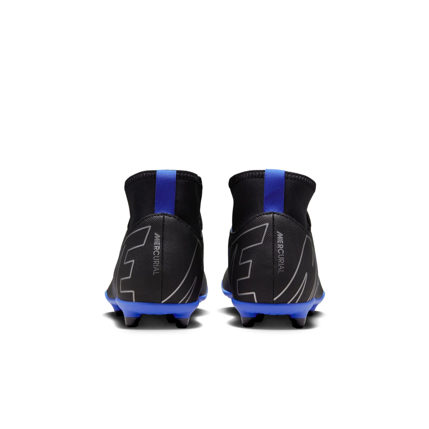 Nike Junior Zoom Mercurial Superfly 9 Club FG/MG Soccer Cleat - Black Chrome/ Royal Blue