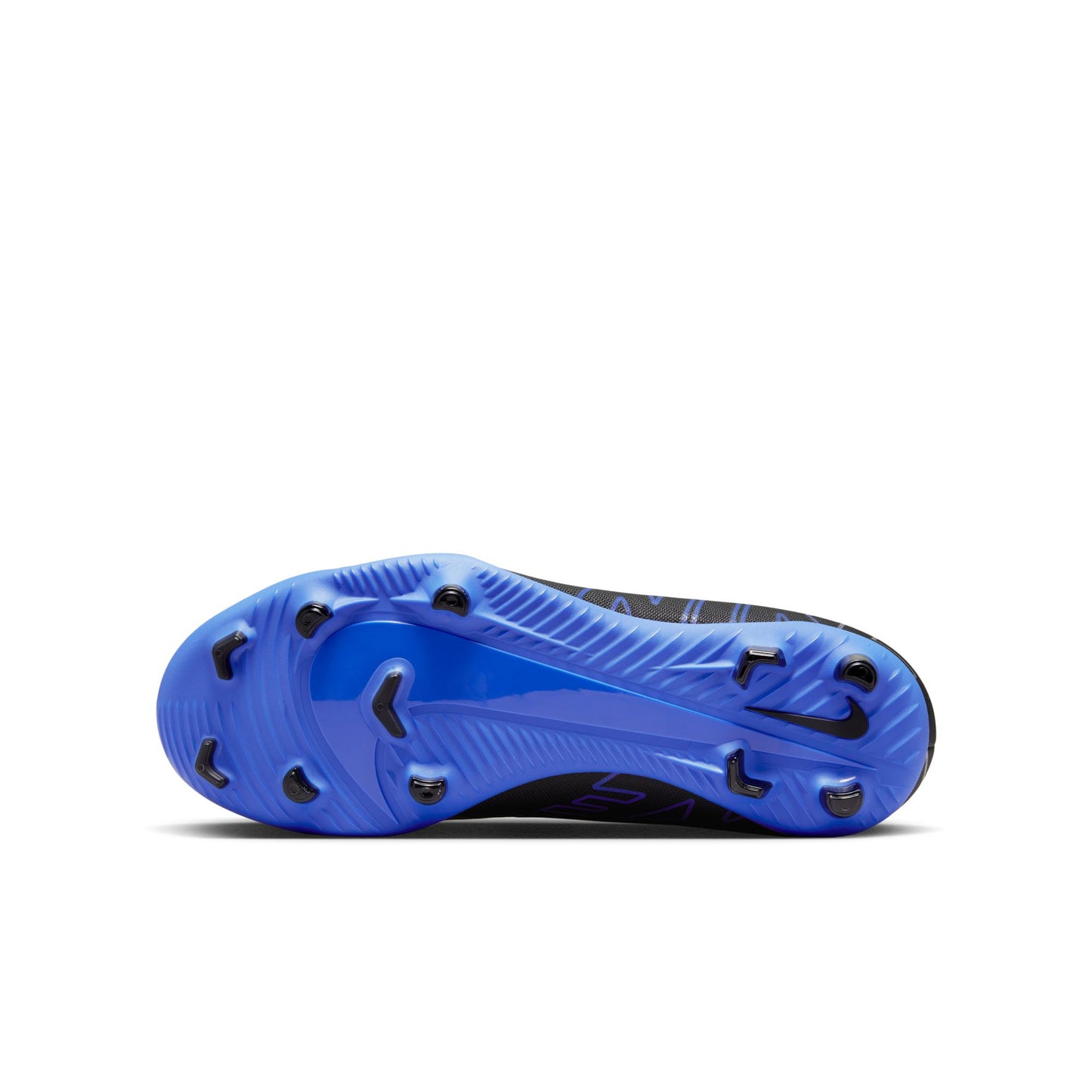 Nike Junior Zoom Mercurial Superfly 9 Club FG/MG Soccer Cleat - Black Chrome/ Royal Blue