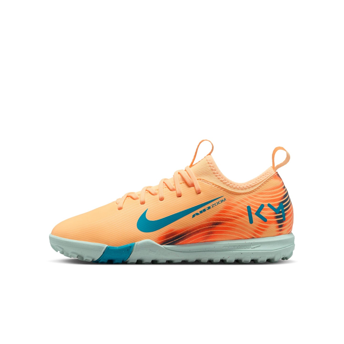 Nike Junior Vapor 16 Academy Kylian Mbappe TF Turf Soccer Shoes - Melon Tint/Neo Turq-Igloo