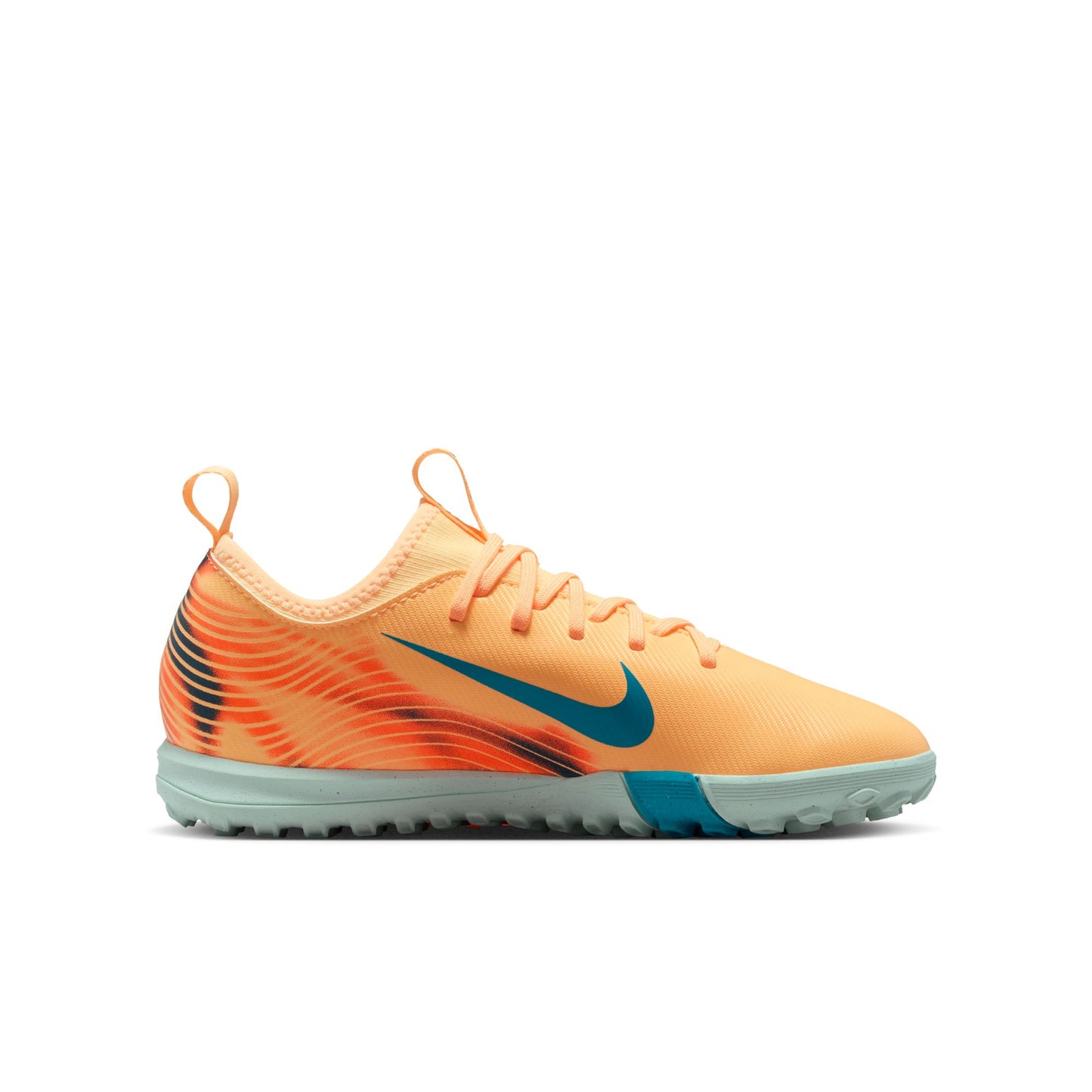 Nike Junior Vapor 16 Academy Kylian Mbappe TF Turf Soccer Shoes - Melon Tint/Neo Turq-Igloo