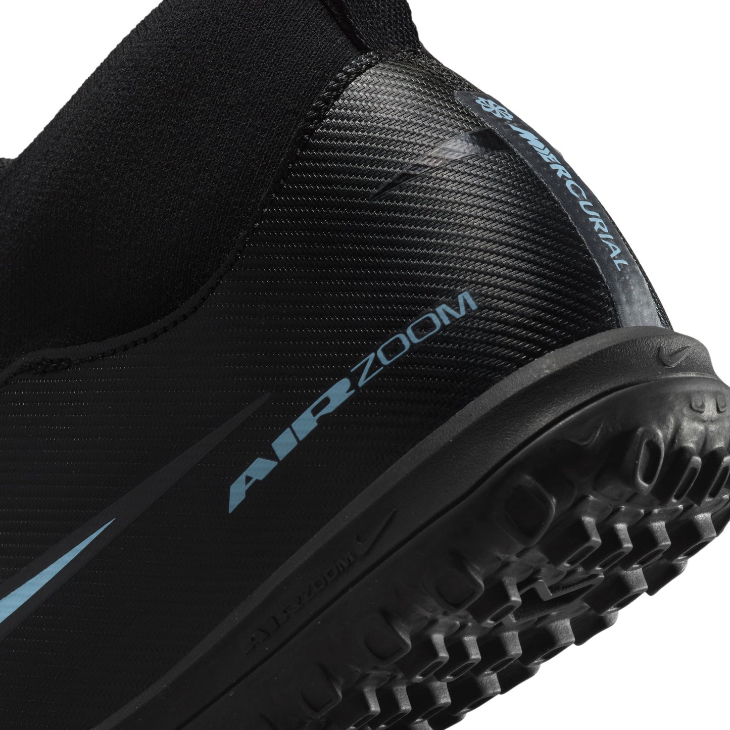 Nike Junior Superfly 10 Academy TF Turf Soccer Shoes - Black/Ice Blue