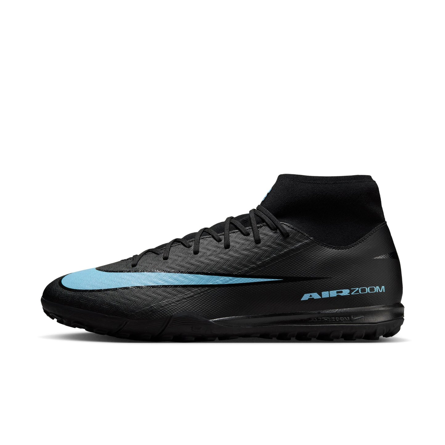 Nike Zoom Superfly 10 Academy TF Turf Soccer Shoes - Black/ Ice Blue