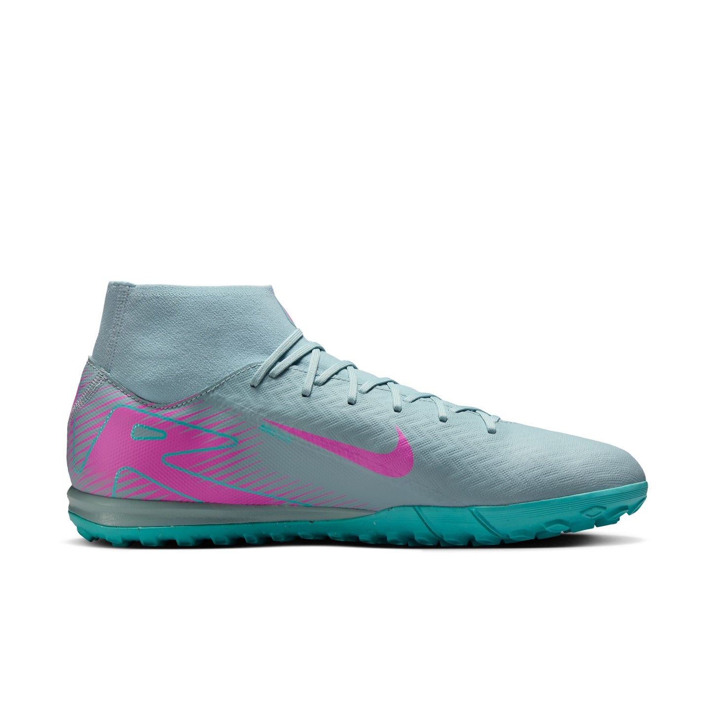 Nike Air Zoom Mercurial Superfly 10 Academy TF Turf Soccer Shoes - Ocean Cube/Pink Blast