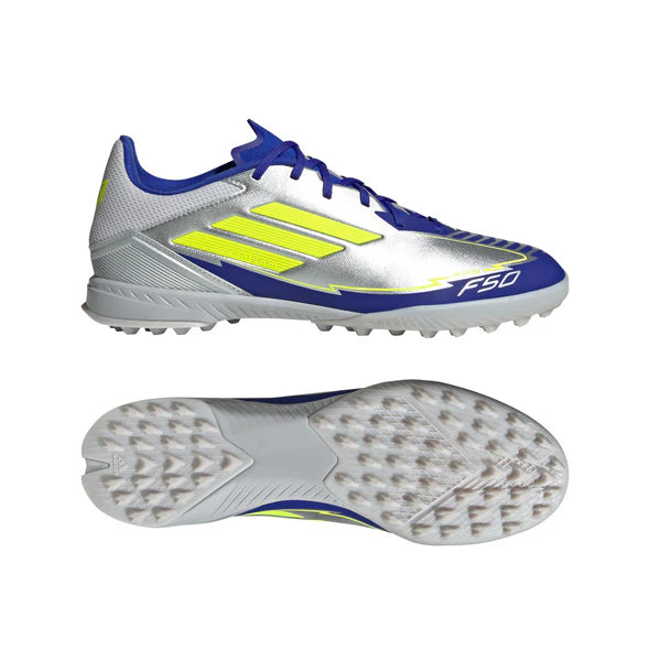 adidas F50 League MESSI TF Turf Junior - Silver / Blue / Neon