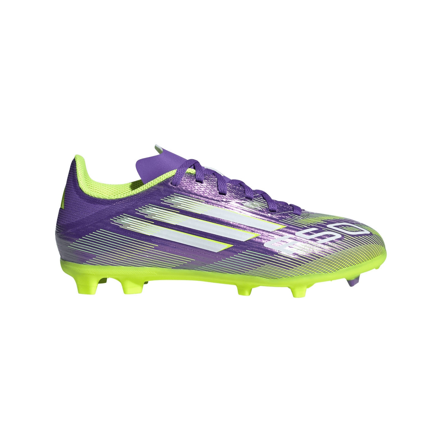 adidas Junior F50 League FG Firm Ground Soccer Cleats - Purrus/ FTWhite/ Luclem