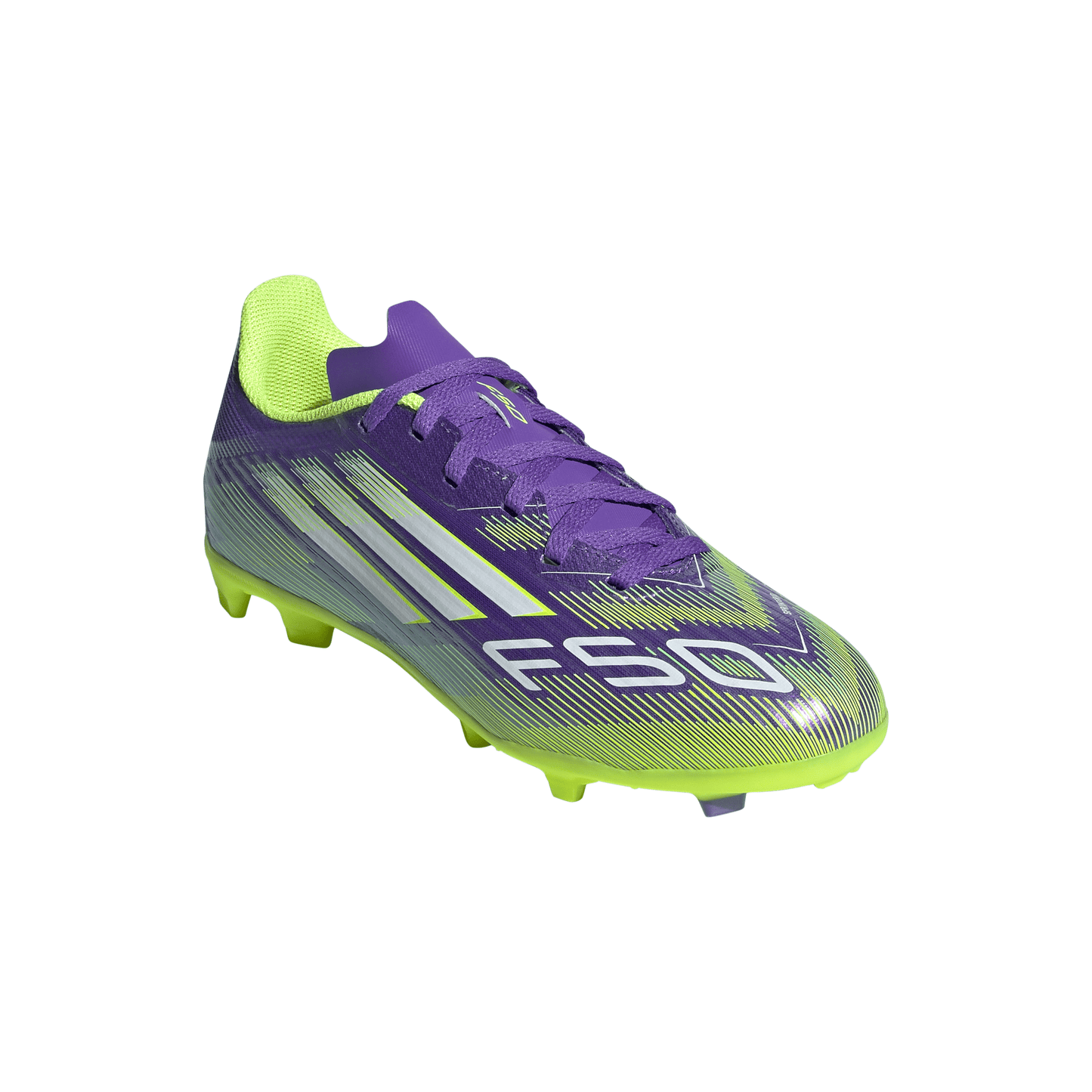 adidas Junior F50 League FG Firm Ground Soccer Cleats - Purrus/ FTWhite/ Luclem