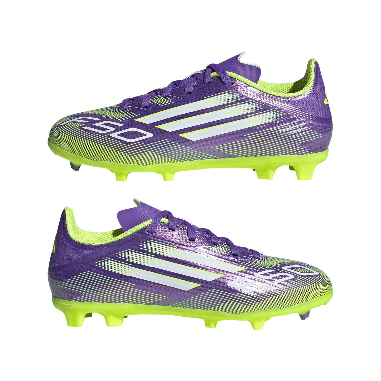 adidas Junior F50 League FG Firm Ground Soccer Cleats - Purrus/ FTWhite/ Luclem