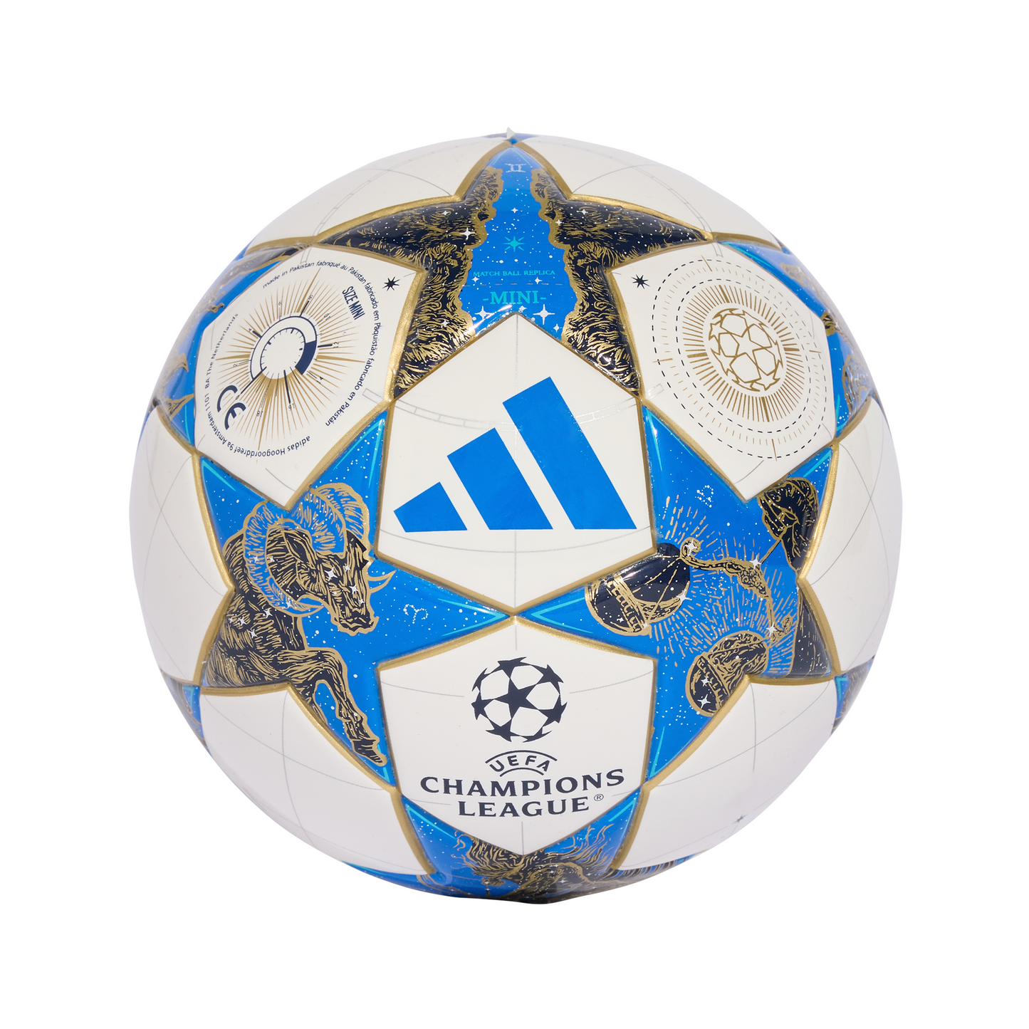 adidas UEFA Champions League Mini 25/26 Group Stage Ball - White/ Blue/ Pantone/ Gold Met
