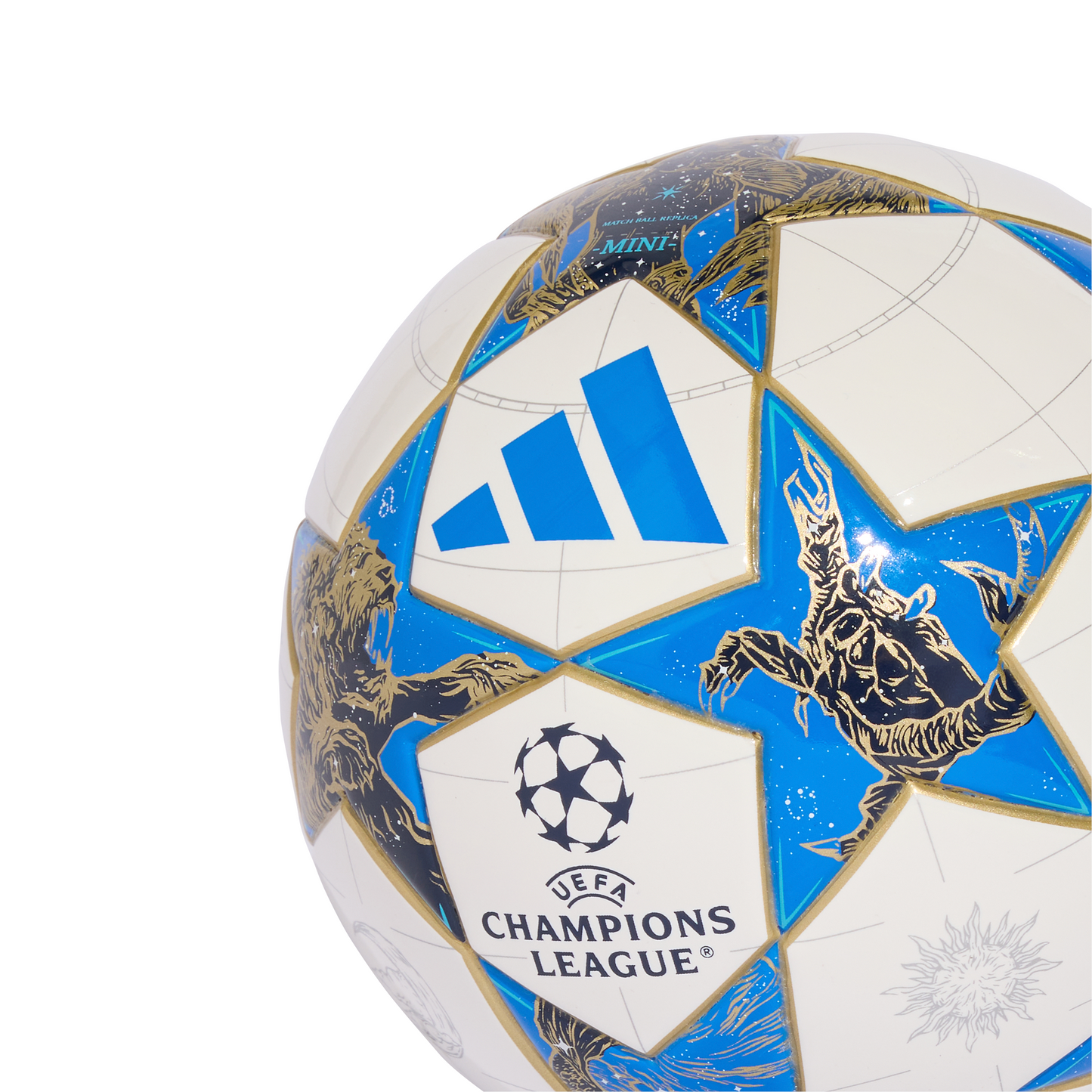 adidas UEFA Champions League Mini 25/26 Group Stage Ball - White/ Blue/ Pantone/ Gold Met