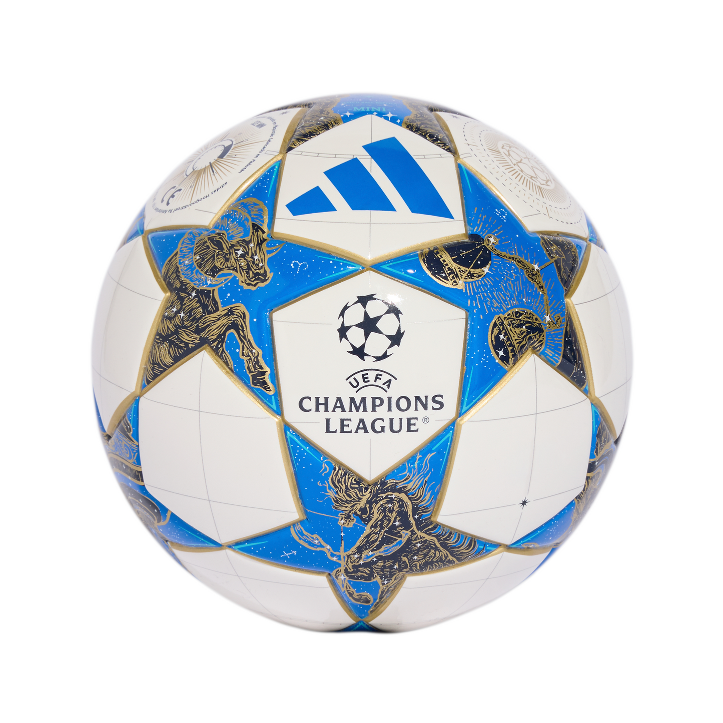 adidas UEFA Champions League Mini 25/26 Group Stage Ball - White/ Blue/ Pantone/ Gold Met