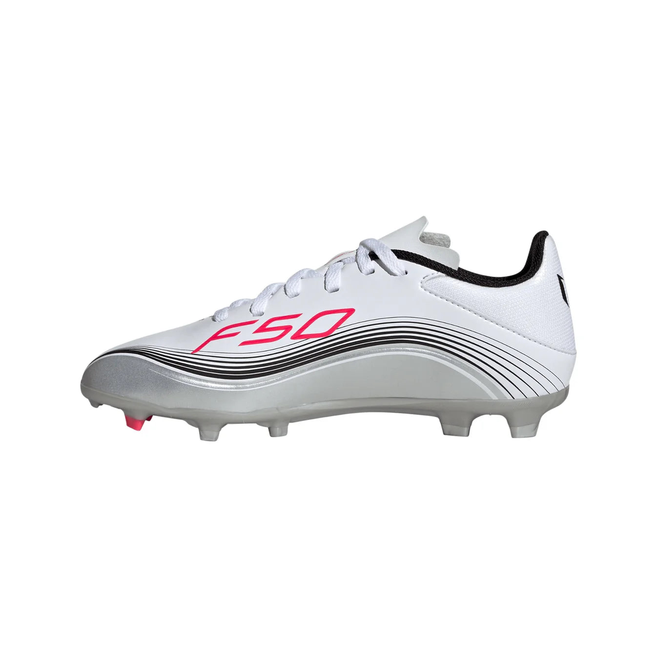 adidas F50 League FG Firm Ground Soccer Cleats MESSI - FtwWht/ Lucred/ Silvmt