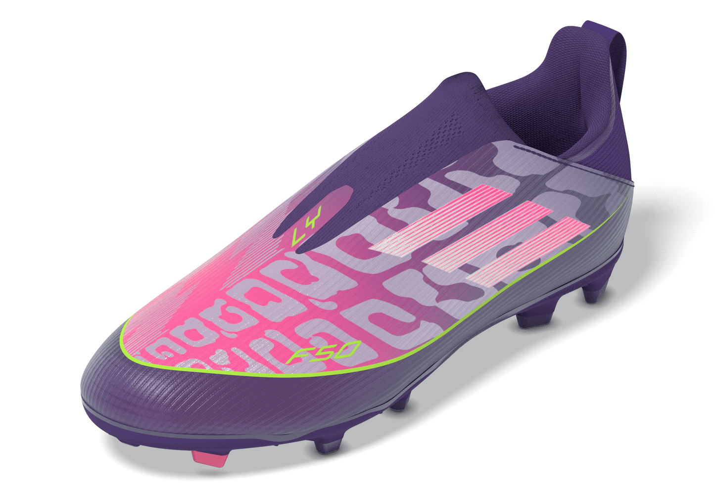 adidas Junior F50 League LY Lamine Yamal FG Firm Ground Soccer Cleats - Purple / Unity purple/ FTwr white/ Lucid Lemon (Copy)