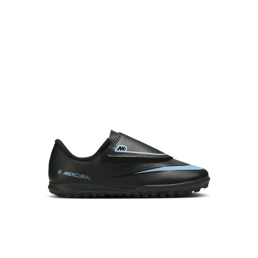Nike Junior Mercurial Vapor 16 Club TF Turf PS (V) Soccer Shoes- Black/Ice Blue