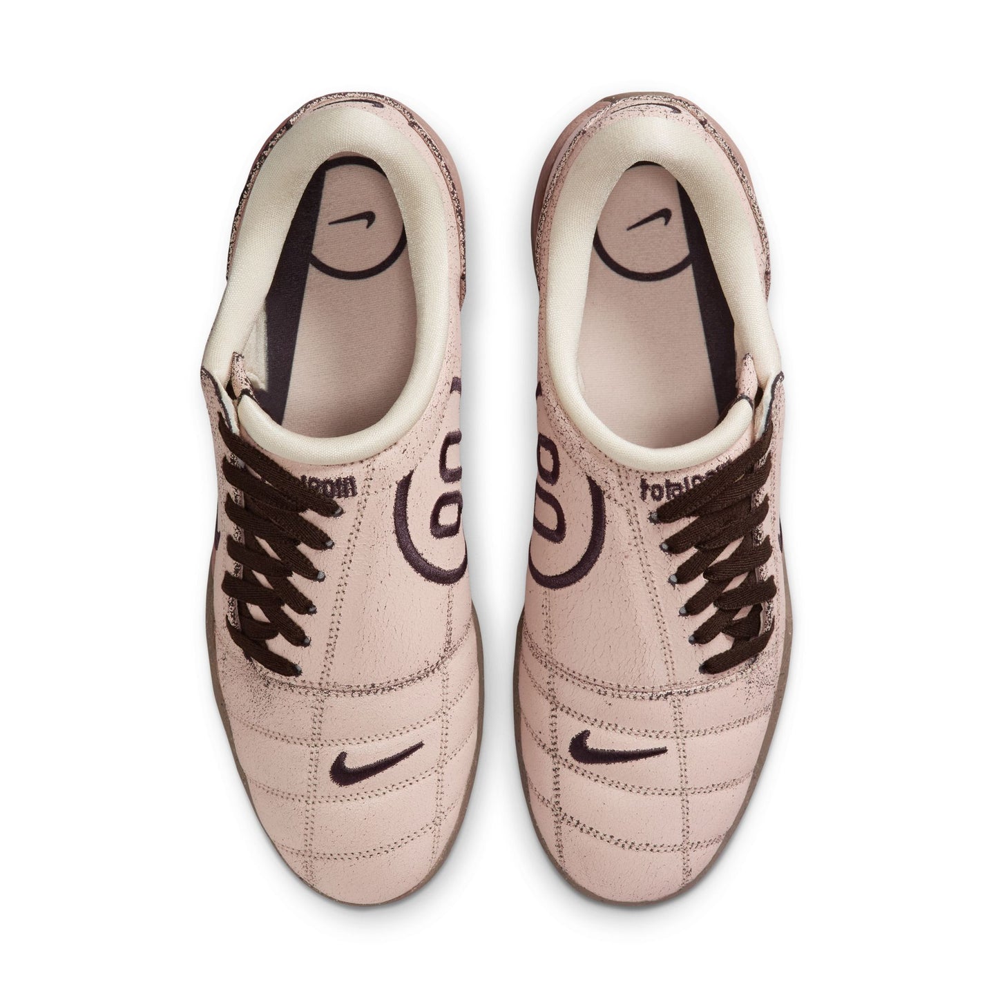 Nike T90 Premium Indoor Soccer Shoe- Pearl White/ Shadow Brown/ Pearl White