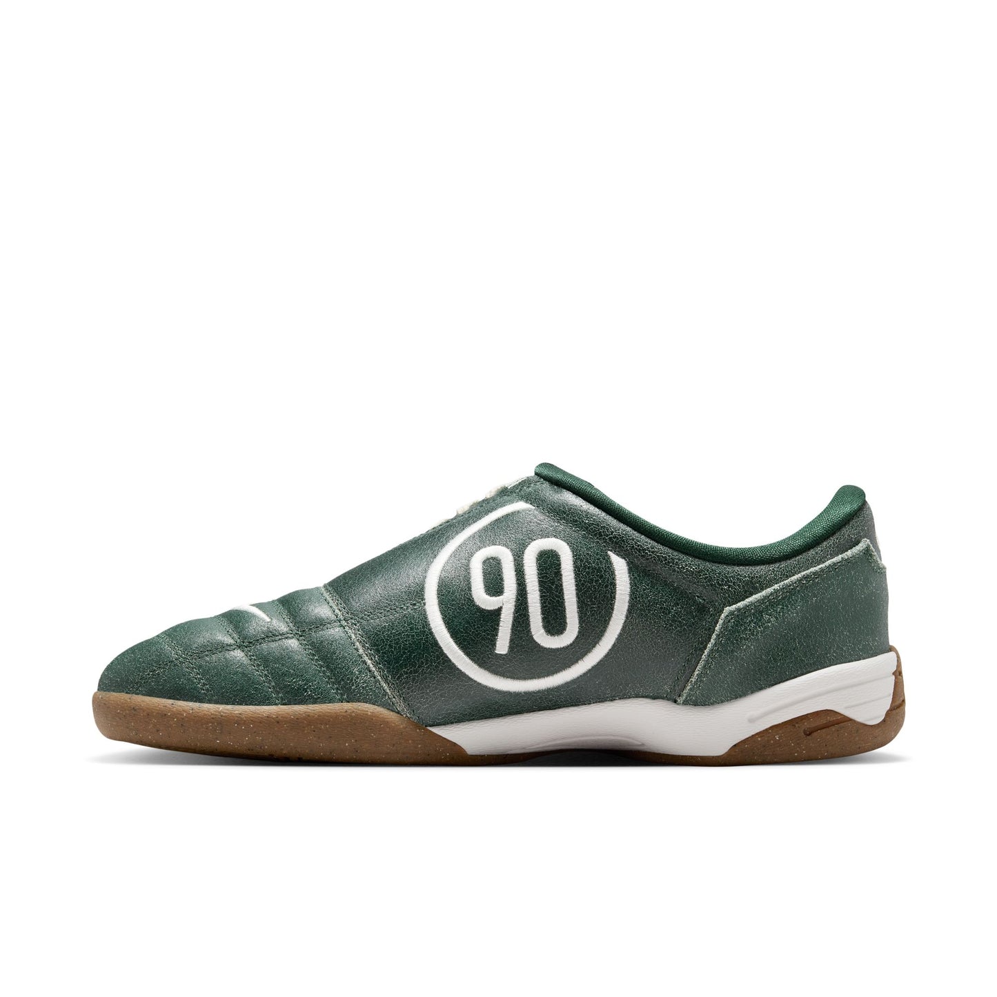 Nike T90 Premium Indoor Soccer Shoe- Firm/ Sail-Fir-Gum Med Brown