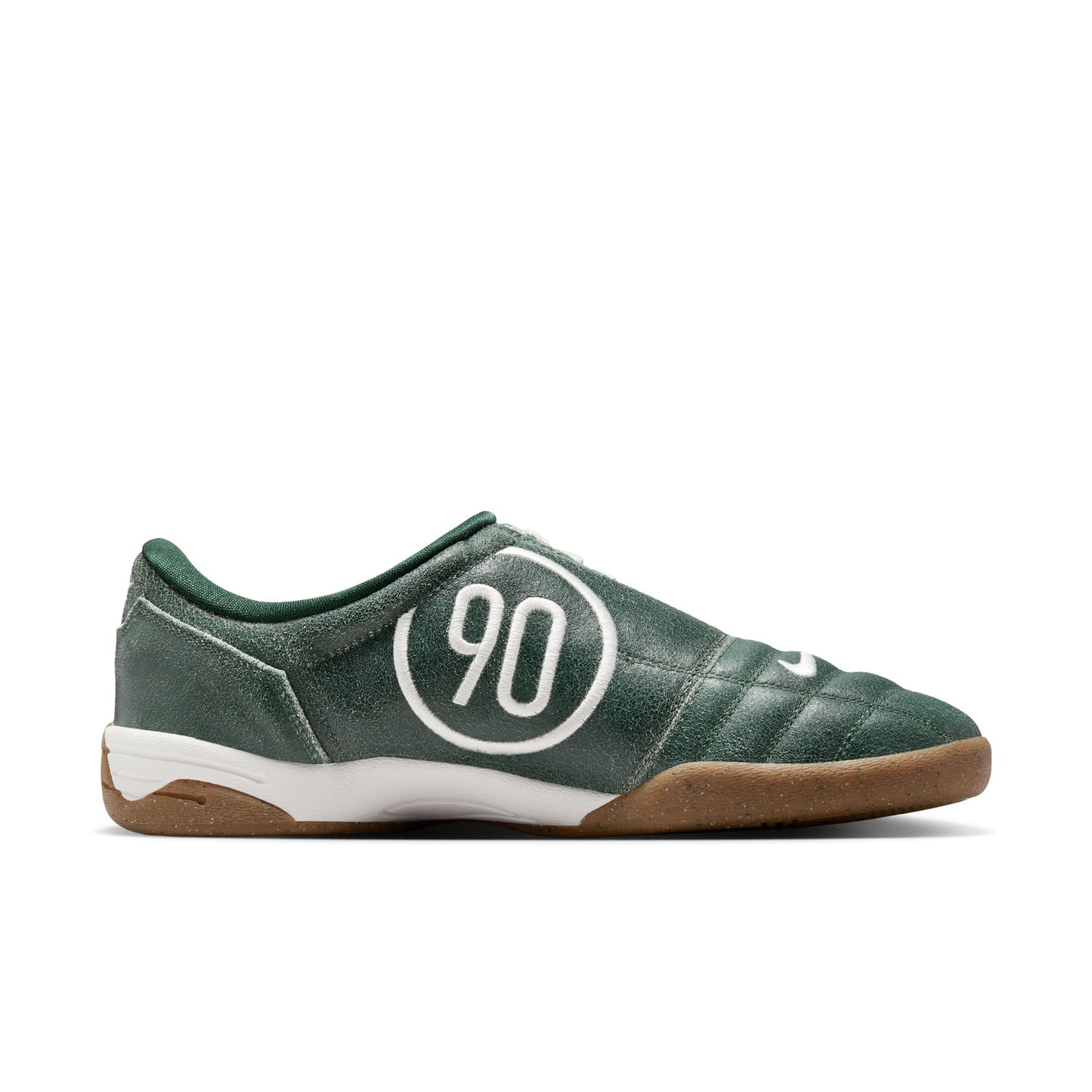Nike T90 Premium Indoor Soccer Shoe- Firm/ Sail-Fir-Gum Med Brown