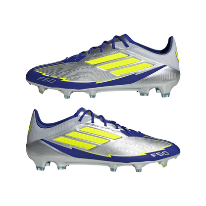 adidas F50 League MESSI FG/MG Junior - Silver / Blue / Neon