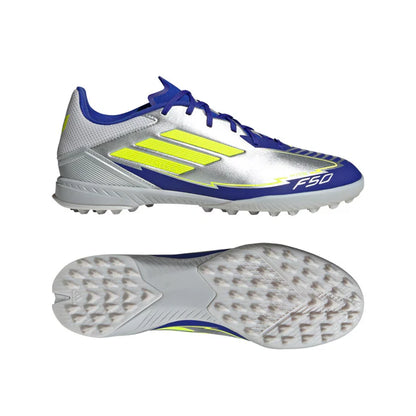 adidas F50 League MESSI TF Turf Junior - Silver / Blue / Neon