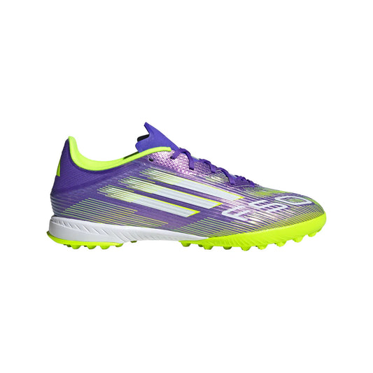 adidas F50 League TF Turf Soccer Shoes - Ftwr Purple/ Core Black/Lucid Lemon