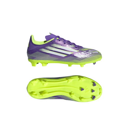 adidas Junior F50 League FG Firm Ground Soccer Cleats - Purrus/ FTWhite/ Luclem
