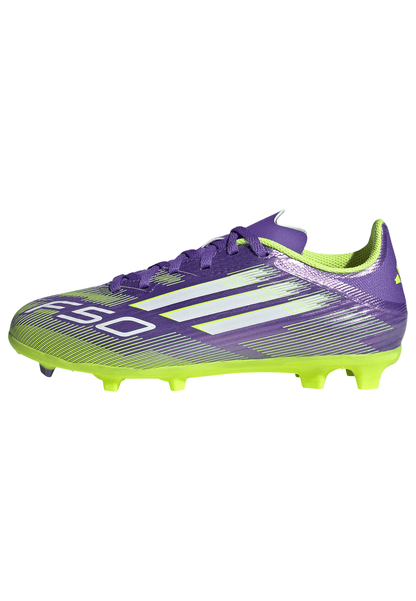 adidas Junior F50 League FG Firm Ground Soccer Cleats - Purrus/ FTWhite/ Luclem