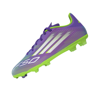 adidas Junior F50 League FG Firm Ground Soccer Cleats - Purrus/ FTWhite/ Luclem