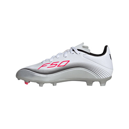 adidas F50 League FG Firm Ground Soccer Cleats MESSI - FtwWht/ Lucred/ Silvmt