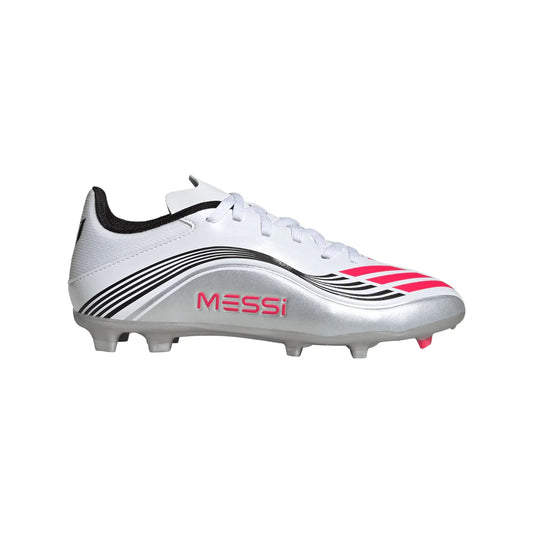 adidas F50 League FG Firm Ground Soccer Cleats MESSI - FtwWht/ Lucred/ Silvmt