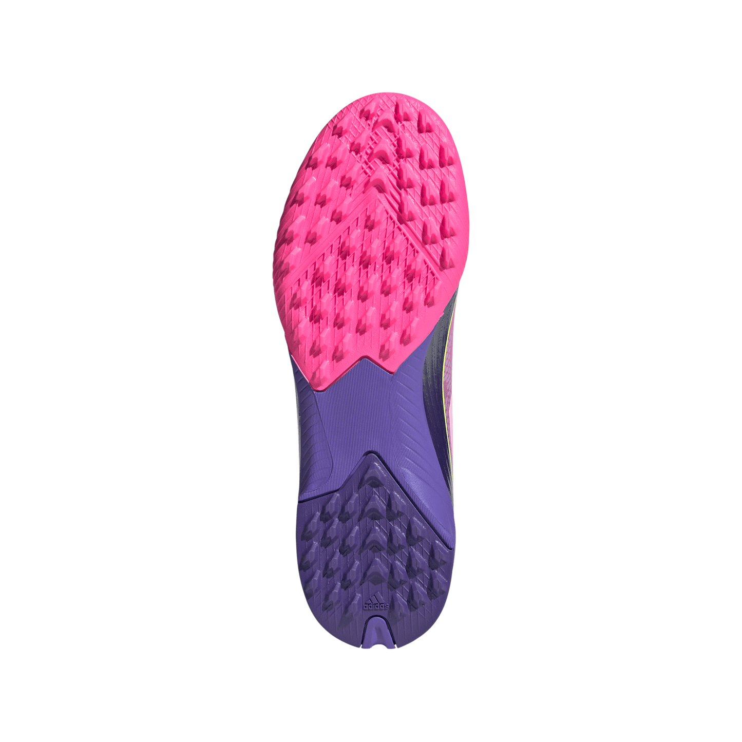 adidas Junior F50 League LY Lamine Yamal TF Turf Soccer Shoes - Purple / Unity purple/ FTwr white/ Lucid Lemon