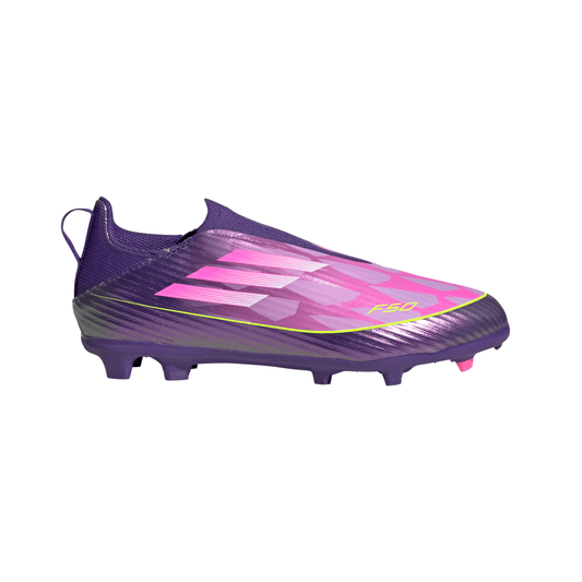 adidas Junior F50 League LY Lamine Yamal FG Firm Ground Soccer Cleats - Purple / Unity purple/ FTwr white/ Lucid Lemon (Copy)