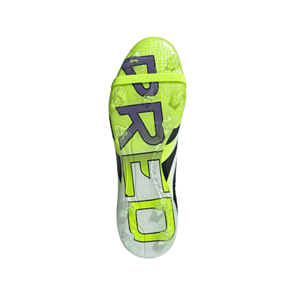 adidas Predator Pro FT FG Firm Ground Soccer Shoes - Ftwr White/ Core Black/ Lucid Lemon